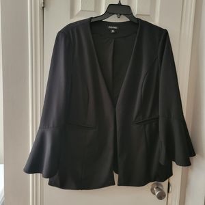 2x ROZ & ALI dressy black blazer bell sleeves
